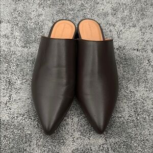Anthropologie dark brown mules 37‎